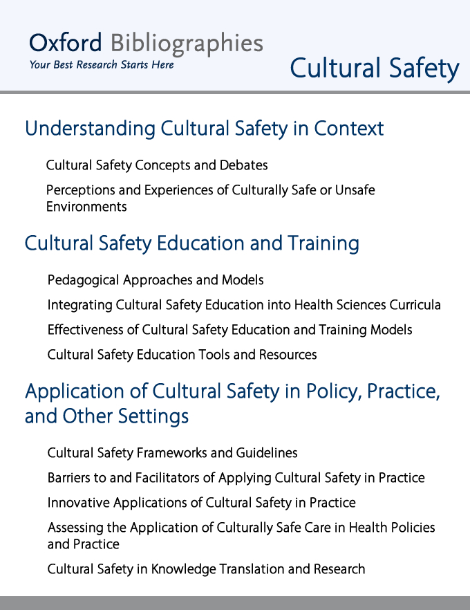 Oxford Bibliographies: Cultural Safety