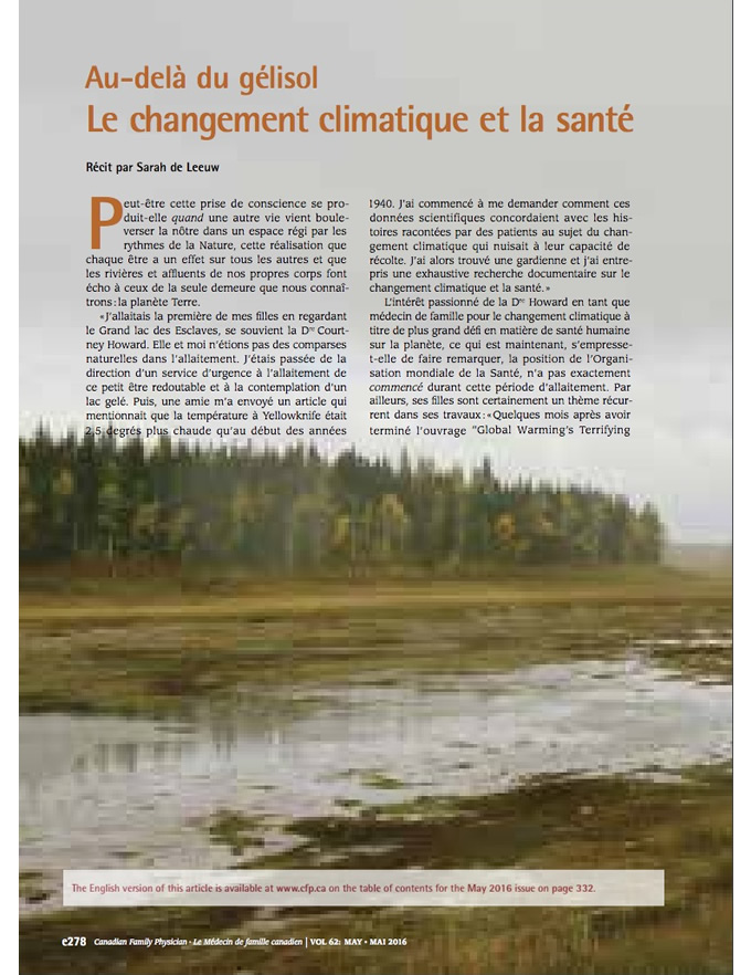 Au-delà du gélisol : Le changement climatique et la santé