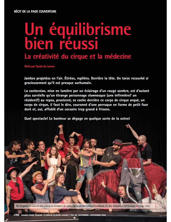 Un équilibrisme bien réussi : La créativité du cirque et la médecine